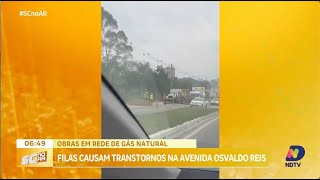 Obras em rede de gás natural causam transtornos em avenida que liga Itajaí a Balneário Camboriú [upl. by Blinni222]