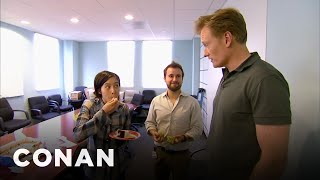 Conan Busts His Employees Eating Cake  CONAN on TBS [upl. by Noramac]