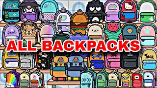 ALL SECRET BACKPACKS  BAGS in TOCA LIFE WORLD  TOCA BOCA [upl. by Ajin]