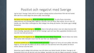 Vad är positivt och negativt med Sverige [upl. by Sladen]