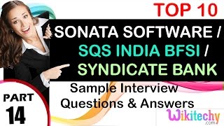 sonata software  sqs india bfsi  syndicate bank top interview questions and answers tips videos [upl. by Nyladnewg170]