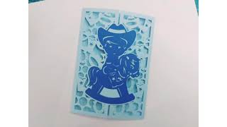 SVG CUT FILES LITTLE COWBOY CARD birthday card diy invitations cricut made silhouette cameo [upl. by Ttehr389]