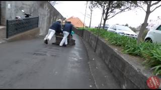 Carreiros de Monte  toboggan rides in Madeira [upl. by Odom]