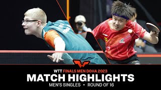 Felix Lebrun vs Wang Chuqin  MS R16  WTT Finals Men Doha 2023 [upl. by Brennan]