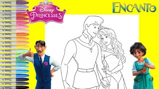 Disney Princess Makeover as Disney Encanto Julieta and Agustin Coloring Book Pages [upl. by Aiset]