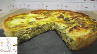 Tarte quotquichequot aux champignons oignons et fromage frais [upl. by Ilka]