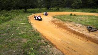 back yard short high banked go kart racing [upl. by Neelhtakyram]