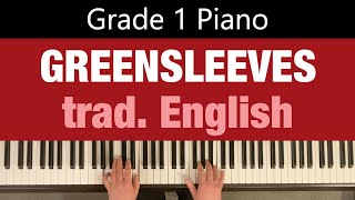 GREENSLEEVES  trad English  Grade 1 Piano [upl. by Elleiad]