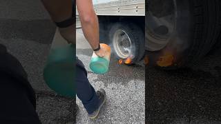 Tire Catches On Fire While Fixing it 🔥 [upl. by Anaytat]