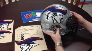 Team Fitz Graphics  Applying Oversized Football Helmet Decals [upl. by Eceerehs]