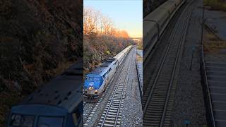 Amtraks Blue P42 110 Leads 290 Metro North 8846 Arrives Seconds Later From The Same Direction [upl. by Soilissav]