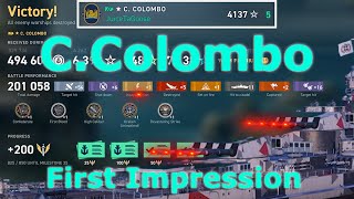 C Colombo First Impression XP Record  World of Warships Legends [upl. by Shurlock267]