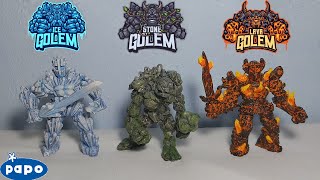 Papo Ice Golem36025 Stone Golem36027 Fire Golem36026 Figures Review [upl. by Mcgregor414]