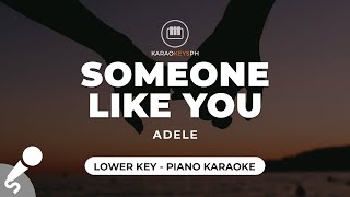 Someone Like You  Adele Lower Key  Piano Karaoke [upl. by Ahcmis]