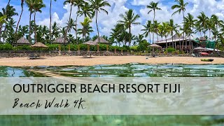 Beach Walk at Outrigger Beach Resort Fiji 4K [upl. by Aiynot]