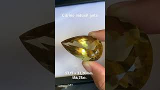 Citrino natural lapidação gota com 186 quilates Insta pedraspreciosasgems whatsapp 33991026571 [upl. by Ative]