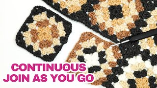 How to Crochet the Continuous Join As You Go CJAYG joining granny squares made EASY [upl. by Dlaregztif]