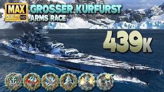 Battleship Grosser Kurfürst Secondarie build for a giantic game  World of Warships [upl. by Yennep]