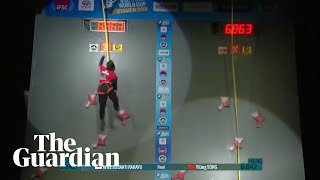 Speed climber Aries Susanti Rahayu breaks world record [upl. by Cykana520]