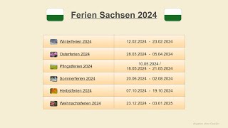 Ferien Sachsen 2024 [upl. by Ariaes709]