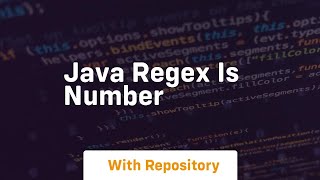 java regex is number [upl. by Driscoll]