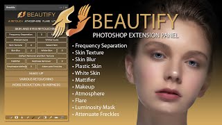 Beautify Panel  Photoshop Extension for Editing Portraits  Professional Portrait Editor [upl. by Ojyma]