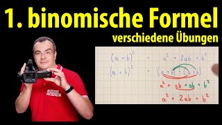 1 binomische Formel mit Übungen  einfach erklärt  Lehrerschmidt [upl. by Paapanen]