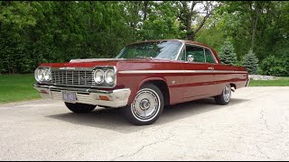 1964 Chevrolet Impala Super Sport SS Hardtop 327 Burgundy amp Ride on My Car Story with Lou Costabile [upl. by Rednasxela]