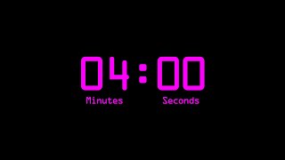 4 Minutes Countdown Timer with Alarm amp Time Markers  Chapters  Retro Digital  Pink  v2 [upl. by Eiznekam851]