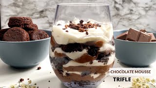 Chocolate Mousse Dessert  Brownie Trifle Recipe  3 Ingredient Chocolate Dessert  shorts [upl. by Maryjo]