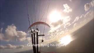 Nova Triton 2 gentle coastal paragliding flight test with friends GoPro Hero 2 [upl. by Weinhardt]