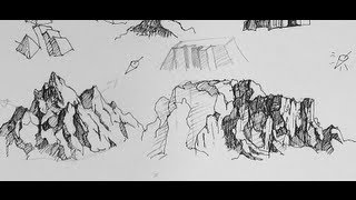 Pen amp Ink Drawing Tutorials  How to draw mountains [upl. by Ahidam]