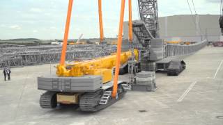 Liebherr  LR 16002 crawler crane using the LTR 1220 as counterweight [upl. by Scully]