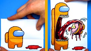 8 AMONG US Transformations ARTS amp PAPER CRAFTS tutorial [upl. by Turro]