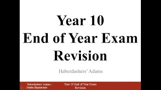 Year 10 End of Year Exam Revision 44 [upl. by Chilton658]