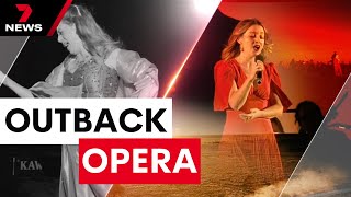 Opera Queensland takes show outdoors in Longreach and Winton  7 News Australia [upl. by Yasdnyl600]