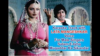 SalamEIshq Meri Jaan  Karaoke with Hindi Lyrics  With LATA MANGESHKAR Voice  Male Track [upl. by Forelli763]