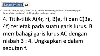 Latihan Intensif 71 No 4  Bab 7 Geometri koordinat  71 Pembahagi tembereng garis  Add Maths F4 [upl. by Hadik]