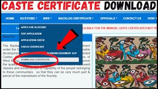 How to Download Cast Certificate Online 2024 I Caste Certificate Kaise Download Kare [upl. by Ahsoj]