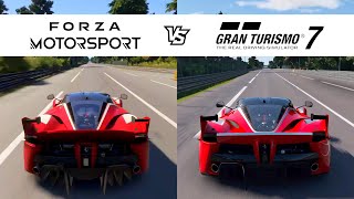 Forza Motorsport vs Gran Turismo 7  2014 Ferrari FXXK  FH5 vs FM8 Comparison [upl. by Rexer]