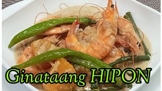 GINATAANG HIPON RECIPE kalabasa at sitaw [upl. by Aicenek]