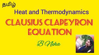 22Clausius Clapeyron Equation in Tamil [upl. by Vinna]