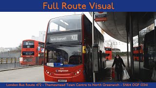 Full Journey on London Bus Route 472  Thamesmead to North Greenwich SN64OGP  12341 Stagecoach [upl. by Ydnak537]