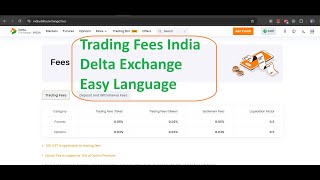 Delta Exchange India Fees Easy language deltaexchange tradefusiontv [upl. by Yrrot]