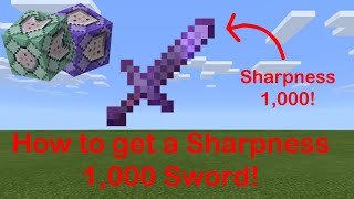 How to make a Sharpness 1000 Sword in Minecraft Bedrock [upl. by Gio]