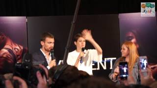 Divergent Tour Atlanta Red Carpet  Shailene Woodley Theo James Beat Box [upl. by Ellekcir]