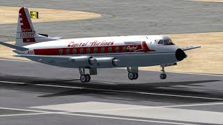 Landing the Vickers Viscount 745 D at Burbank Airport in FSX [upl. by Ylicec]