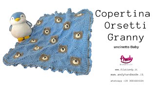 Tutorial completo copertina Orsetti Granny Uncinetto Baby [upl. by Kceb]