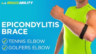 Epicondylitis Brace  Elbow Strap for Medial  Lateral Epicondyle Arm Pain amp Tendonitis [upl. by Bobbee727]