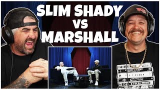 Slim Shady vs Marshall Mathers THE FACEOFF Rock Artist Reaction [upl. by Tyre]